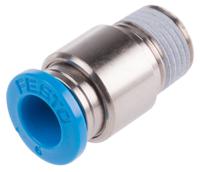 qs-18-6-i Festo QS Series Straight Threaded Adaptor, R 1/8 Male to Push In 6 mm, Threaded-to-Tube Connection Style, 153013