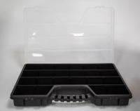 435-0191 RS PRO 17 Cell Black, Transparent PP, Adjustable Compartment Box, 60mm x 510mm x 330mm