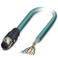 1407405 Phoenix Contact, 2m Cat5, Blue M12 to Male Unterminated, Shielded Shielded, Terminated