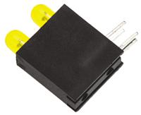 553-0233-200f Dialight 553-0233-200F, Yellow Right Angle PCB LED Indicator, 2 LEDs, Through Hole 2.4 V