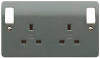 k2746-gra MK Electric Grey 2 Gang Plug Socket, 13A, Type G - British, Indoor Use