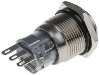 811-8578 RS PRO Push Button Switch, Momentary, Panel Mount, 19mm Cutout, SPDT, 250V ac, IP65, IP67