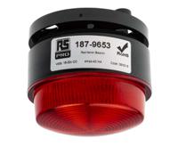 187-9653 RS PRO Red Flashing Beacon, 18 → 30 V dc, Stud Mount, Surface Mount, Xenon Bulb, IP67