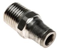 3805-06-13 Legris LF3800 Series Straight Threaded Adaptor, R 1/4 Male to Push In 6 mm, Threaded-to-Tube Connection Style