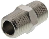 0900-00-13 Legris LF3000 Series Straight Threaded Adaptor, R 1/4 Male to R 1/4 Male, Threaded Connection Style