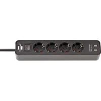 1153240006 brennenstuhl 1.5m 4 Socket Type F - German Schuko, USB Extension Lead