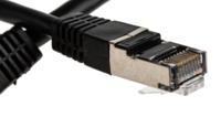 411-384 RS PRO, 0.5m Cat6, Black RJ45 to Male RJ45 Male, S/FTP Shielded, Terminated PVC Sheath