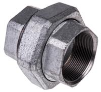 770340209 Georg Fischer Galvanised Malleable Iron Fitting Taper Seat Union, Female BSPP 2in to Female BSPP 2in