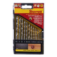 kbk13 Starrett 13-Piece Twist Drill Bit Set Set for Stainless Steel, Wood, 1.5mm Max, 6.5mm Min, HSS Bits