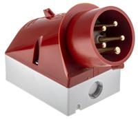 342 MENNEKES IP44 Red Wall Mount 3P + N + E 25 ° Industrial Power Plug, Rated At 16A, 400 V