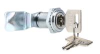 192-9655 RS PRO Chrome Die Cast Cabinet Lock, 20mm Panel-to-Tongue, Key Unlock