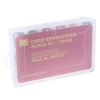 901-10387 HellermannTyton Helagrip Slide On Cable Marker Kit, Black, Blue, Brown, Green, Grey, Orange, Red, Violet, White,