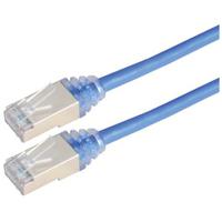 trd628abl-3 L-ComTRD, 3ft Cat6a, Blue RJ45 to Male RJ45 Male, Copper Braid Shielded, Terminated PVC Sheath