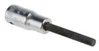 01050004 STAHLWILLE 1/4 in Drive Bit Socket, Hex Bit, 4mm, 55 mm Overall Length