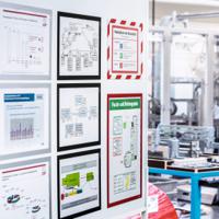 486903 Durable MagneticDURAFRAME® MAGNETIC Red A4 Metal Information Frame, 323mm Height, 236mm Width