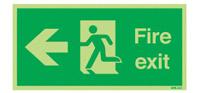 146-369 Polypropylene Fire Exit Left, Fire Exit, English, Exit Sign