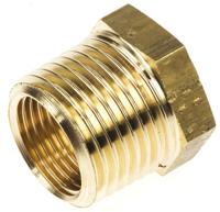 0163-21-17 Legris Brass Pipe Fitting, Straight Threaded Reducer, Male R 1/2in to Female G 3/8in