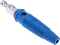 930061102 Hirschmann Test & Measurement Blue Male Banana Plug, 4 mm Connector, Solder Termination, 30A, 30 V ac, 60V dc, Nickel