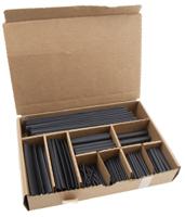 rnf-100-kit-black TE Connectivity Heat Shrink Tubing, Black 1.6mm Sleeve Dia. x 50mm Length 2:1 Ratio, RNF100 Series