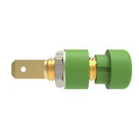 rs-ibu-5568-au-gn Schutzinger Green Female Banana Connector, 4 mm Connector, Cable Lug Termination, 32A, 30 V ac, 60 V dc, Gold Plating