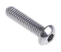 183-8654 RS PRO Stainless Steel Hex Socket Button Screw, ISO 7380, M4 x 16mm