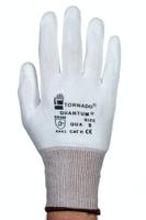 qua-07 Tornado Quantum White Polyurethane Work Gloves, Size 7, Polyurethane Coating