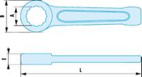 5019sr Facom 50 Series Ring Spanner, 19mm, Metric, 145 mm Overall