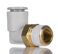 kq2l08-02as SMC KQ2 Series Elbow Threaded Adaptor, R 1/4 Male to Push In 8 mm, Threaded-to-Tube Connection Style