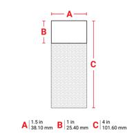 m6-33-427 Brady B-427 Black on White, Transparent Label Printer Tape, 38.10 mm Width, 101.60mm Label Length, 38.1mm Label Width