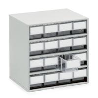 1630-1 Treston 16 Drawer Storage Unit, Plastic, 395mm x 400mm x 300mm, Clear