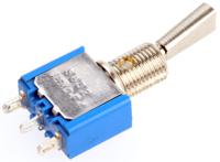 5632a9 APEM Toggle Switch, Panel Mount, On-(On), SPDT, Solder Terminal