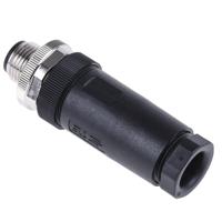 t4111002051-000 TE Connectivity Circular Connector, 5 Contacts, Cable, M12 Connector, Plug, Male, IP67, T411 Series