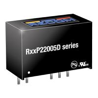 r15p22005d Recom R12P DC-DC Converter, -5V dc/ -200mA Output, 13.5 → 16.5 V dc Input, 2W, Through Hole, +95°C Max Temp