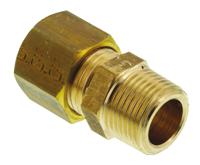 0105-10-17 Legris Brass Pipe Fitting, Straight Compression Coupler, Male R 3/8in to Female 10mm
