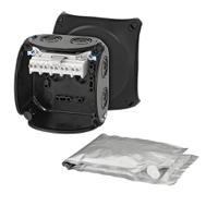 wp-0404-b HENSEL WP Series Black Polycarbonate Terminal Box, IP68, 5 Terminals, 70 x 104 x 104mm