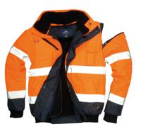 918-6009 Portwest Orange Men Hi Vis Bomber Jacket, L