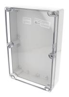 1554val2gycl Hammond 1554 Series Light Grey Polycarbonate Enclosure, IP68, Clear Lid, 9.4 x 6.3 x 2.36in