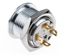 175-8731 RS PRO Illuminated Push Button Switch, Momentary, Panel Mount, 16mm Cutout, SPST, Blue LED, 36V dc, IP67