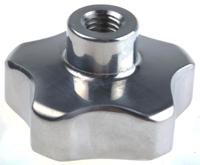478-387 RS PRO Silver Multiple Lobes Clamping Knob, M10, Threaded Through Hole