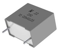r60mr42205040k KEMET R60 Polyester Capacitor PET, 200 V ac, 400 V dc, ±10%, 2.2μF, Through Hole