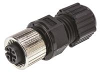 1838274-2 TE Connectivity Circular Connector, 4 Contacts, Cable, M12 Connector, Socket, Female, IP67, M12 Series