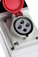 6323216-r Scame, DOMINO IP44 Red Wall Mount 3P + E RCD Industrial Power Connector Socket, Rated At 32A, 415 V