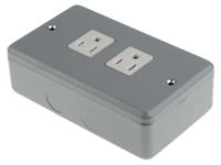 k2272-alm MK Electric 2 Gang Plug Socket, 15A, NEMA 5-15R, Indoor Use