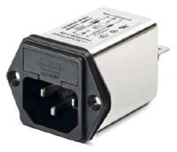 fn261-10-06 Schaffner 10A, 250 V ac Male Flange Mount IEC Inlet Filter FN261-10-06, Faston 1 Fuse