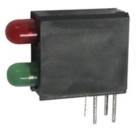 l-710a8ge1i1gd-rv Kingbright L-710A8GE/1I1GD-RV, Green & Red Right Angle PCB LED Indicator, 2 LEDs, Through Hole 2.5 V