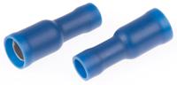 624-1263 RS PRO Insulated, Blue Crimp Bullet Connector, 1.5mm² to 2.5mm², 16AWG to 14AWG, 5mm Bullet diameter Female
