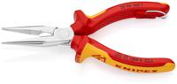 25-06-160-t Knipex Long Nose Pliers, 160 mm Overall, Straight Tip, VDE/1000V, 50mm Jaw