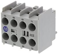 100-kfa22z Allen Bradley Auxiliary Contact Block, 4 Contact, 2NC + 2NO, Snap-On 100K