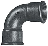 770012204 Georg Fischer Galvanised Malleable Iron Fitting, 90° Short Elbow, Female BSPP 1/2in to Female BSPP 1/2in