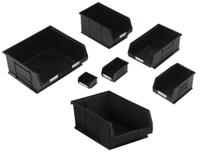 909-6918 RS PRO PP Storage Bin, 350mm x 205mm x 132mm, Black